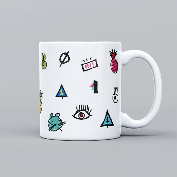 Hi! Pink - Yellow Mug