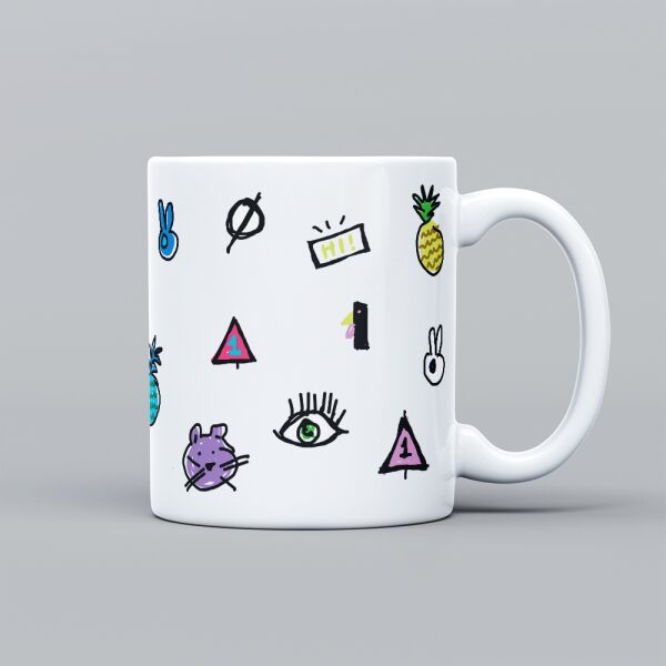 Hi! Yellow-Blue Mug