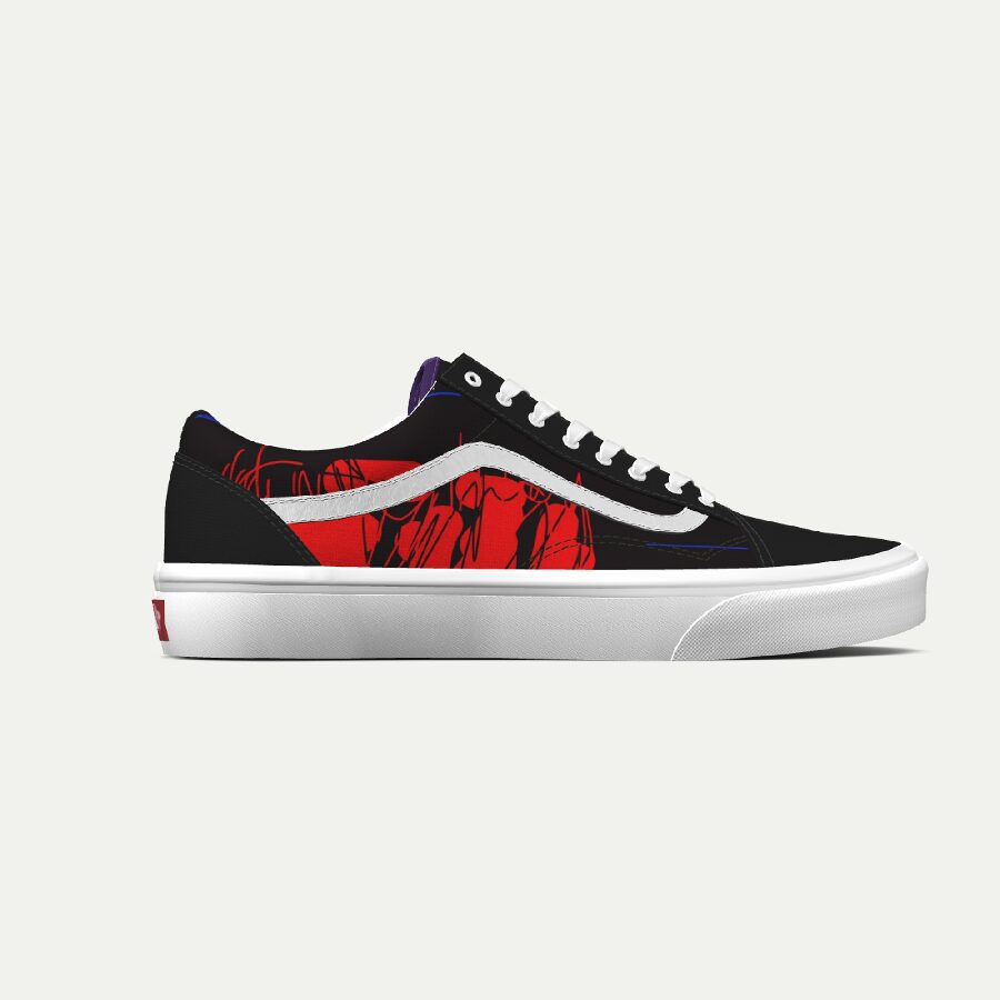 Red-Flower-N-Old-School-Vans
